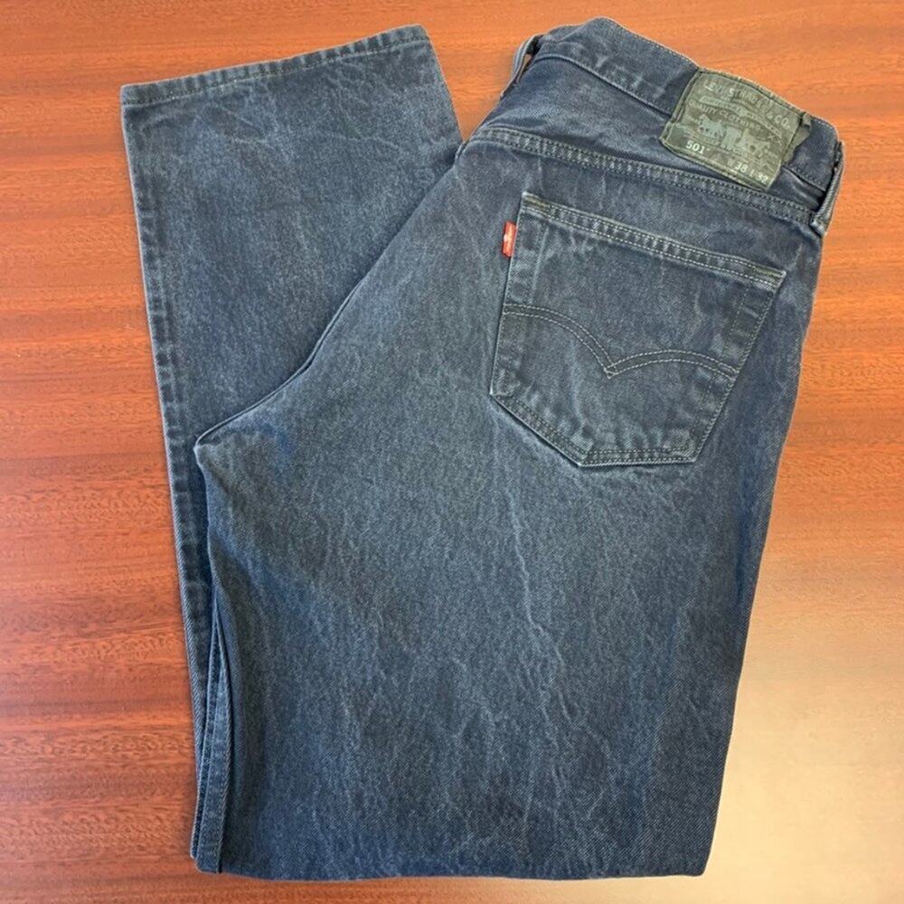 Vintage Navy Blue 501 Acid Wash Men's Levi's